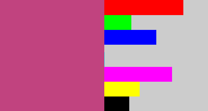 Hex color #c1437f - dark pink