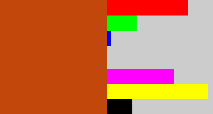 Hex color #c1480a - brick orange