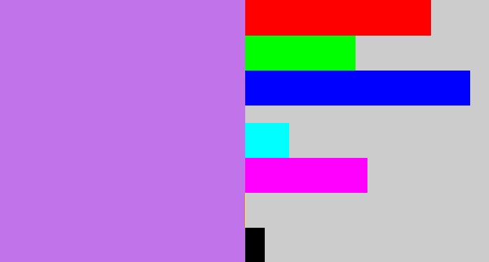 Hex color #c174ea - light purple