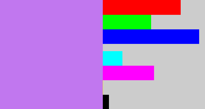 Hex color #c177ef - light purple