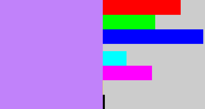 Hex color #c182fa - light purple