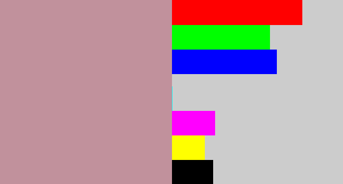 Hex color #c1919c - grey pink