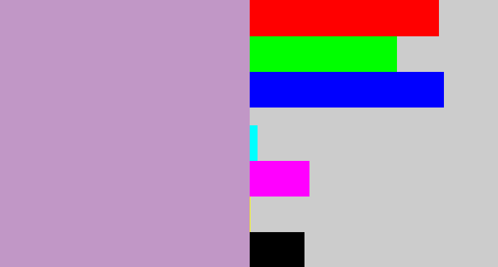 Hex color #c197c6 - pale purple