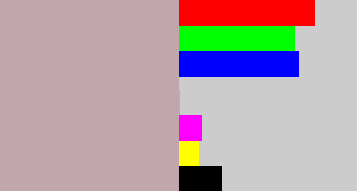 Hex color #c1a7ab - pinkish grey
