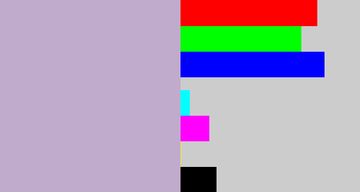 Hex color #c1abcc - pale purple
