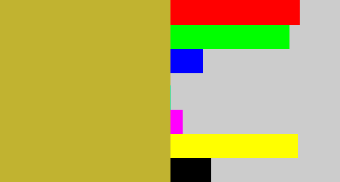 Hex color #c1b330 - pea