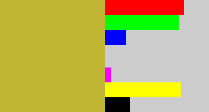 Hex color #c1b534 - pea