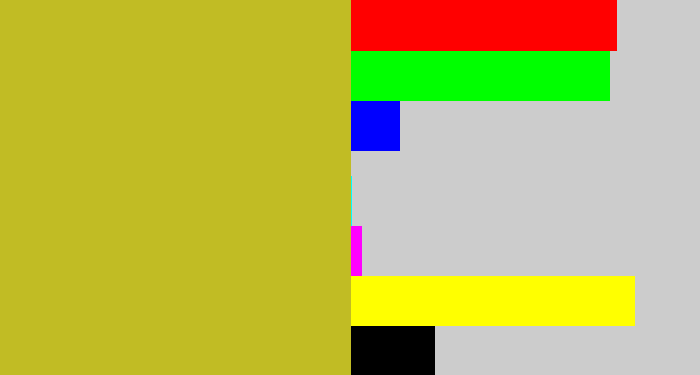 Hex color #c1bc24 - puke yellow