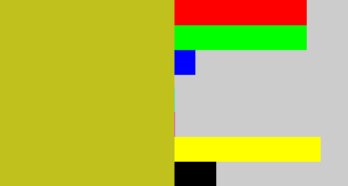 Hex color #c1c11e - puke yellow