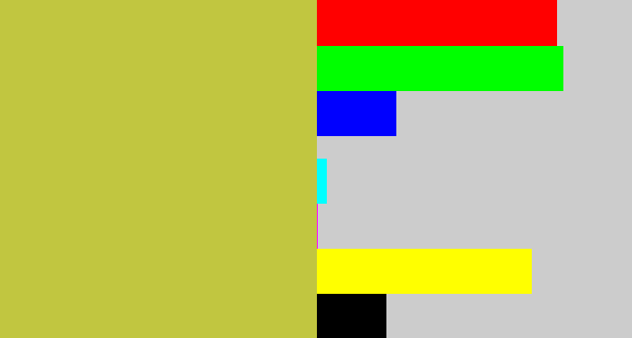 Hex color #c1c640 - sickly yellow