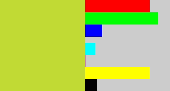 Hex color #c1db34 - sickly yellow