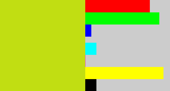 Hex color #c1de12 - yellowish green