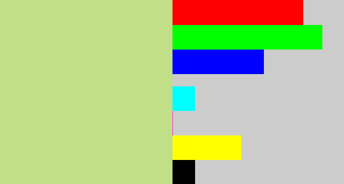 Hex color #c1df86 - greenish beige