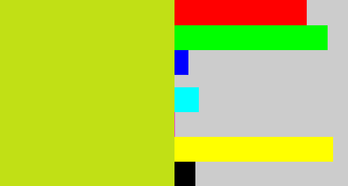 Hex color #c1e015 - yellowish green
