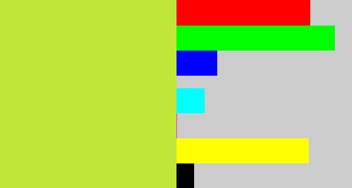 Hex color #c1e63a - yellowy green