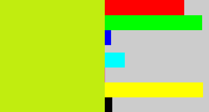 Hex color #c1ed0f - chartreuse