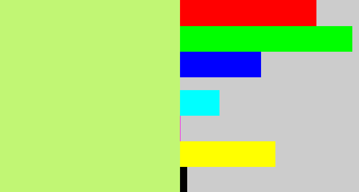 Hex color #c1f674 - pale lime