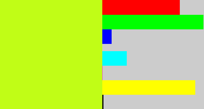 Hex color #c1fd16 - yellowgreen