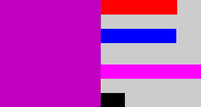 Hex color #c200c0 - vibrant purple