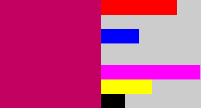 Hex color #c20160 - deep pink