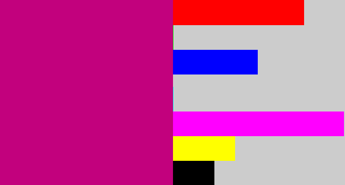Hex color #c2017d - magenta