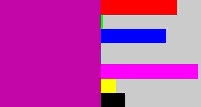Hex color #c205a5 - barney purple