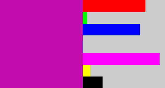 Hex color #c20eb1 - barney