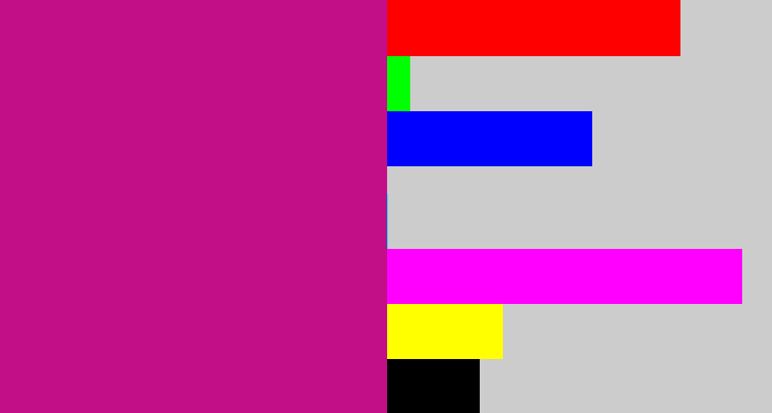 Hex color #c20f88 - magenta