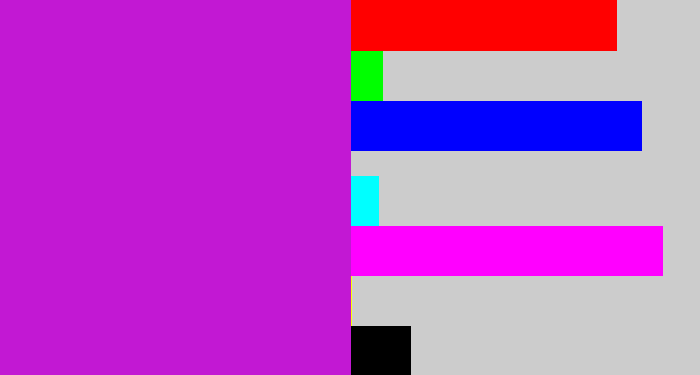 Hex color #c218d3 - purple/pink