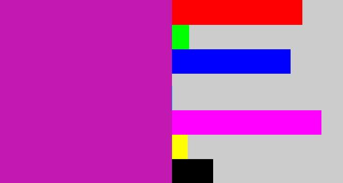 Hex color #c219b0 - barney