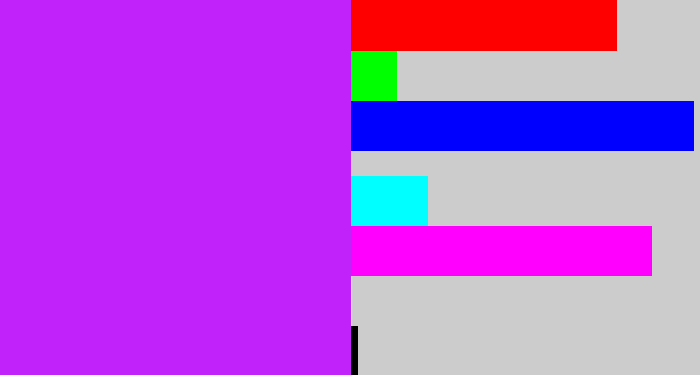Hex color #c222fa - neon purple