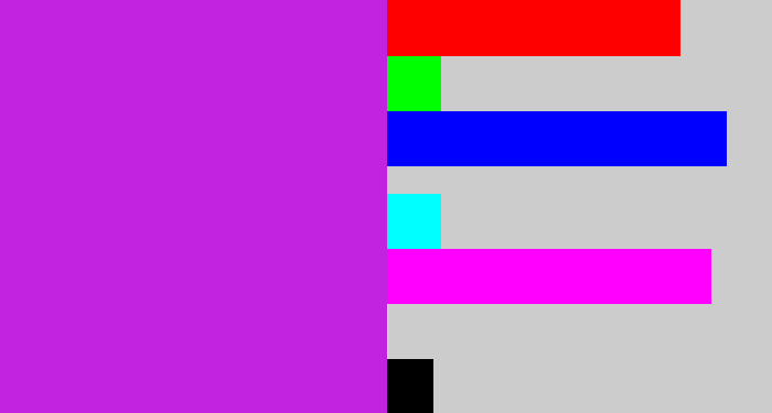 Hex color #c223e1 - purple/pink