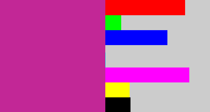 Hex color #c22796 - purpley pink
