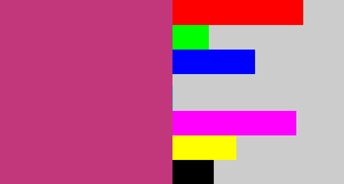 Hex color #c2367b - dark pink