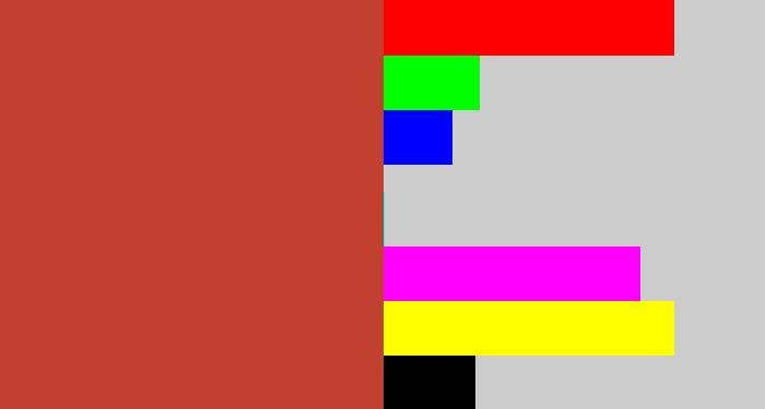 Hex color #c2402f - reddish