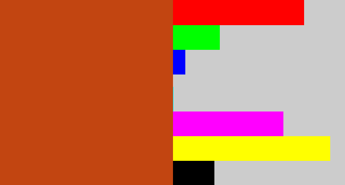Hex color #c24511 - brick orange