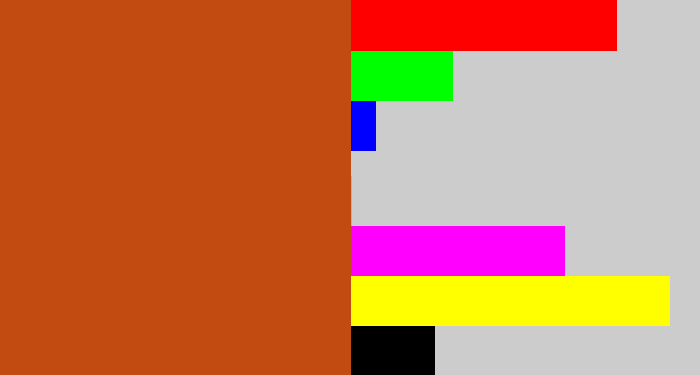 Hex color #c24b11 - brick orange