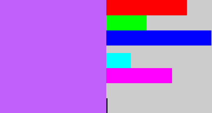 Hex color #c260fc - bright lavender