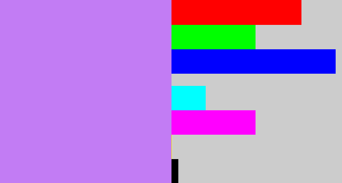 Hex color #c27cf4 - light purple