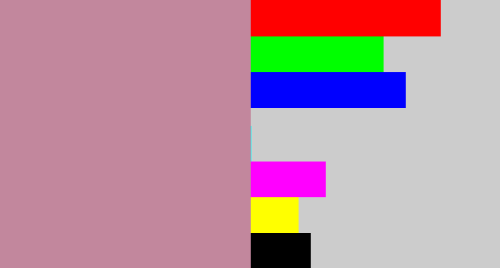 Hex color #c2879d - grey pink