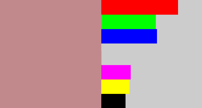 Hex color #c2898c - greyish pink