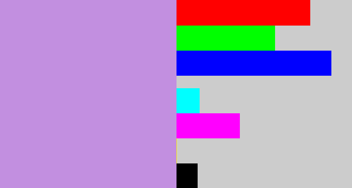 Hex color #c28fe0 - pale purple
