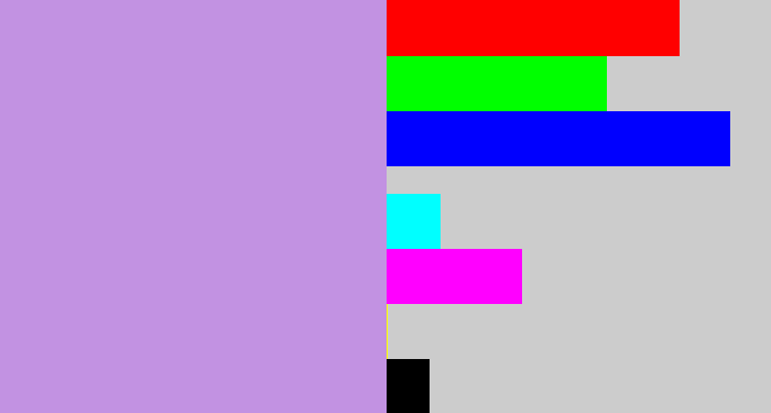 Hex color #c292e2 - pale purple
