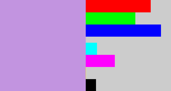 Hex color #c294e0 - pale purple