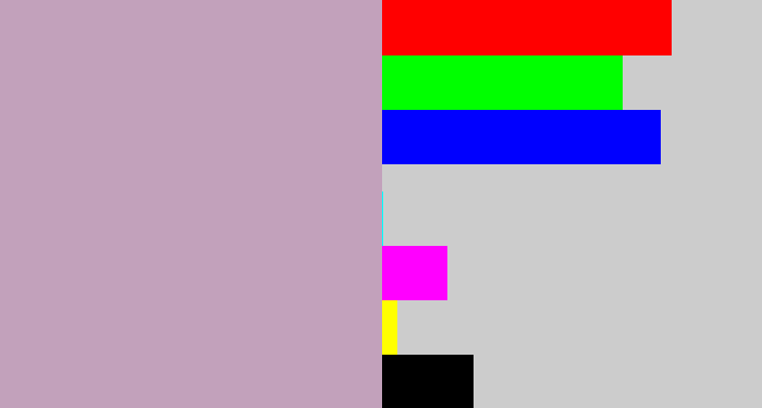Hex color #c2a1bb - pinkish grey