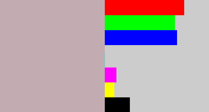 Hex color #c2acb1 - pinkish grey