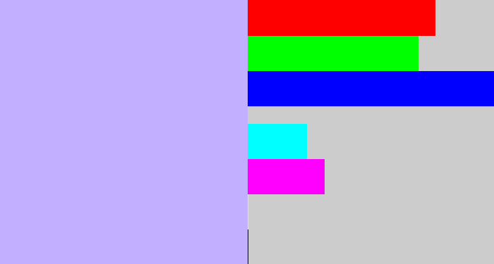 Hex color #c2afff - pale violet