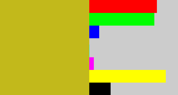 Hex color #c2b91b - puke yellow