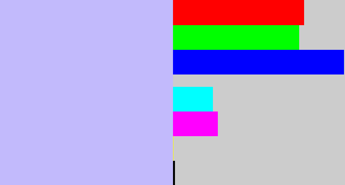 Hex color #c2bafc - light periwinkle