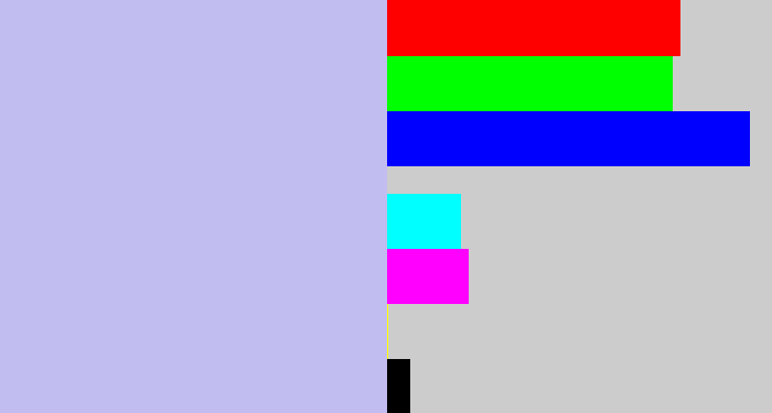 Hex color #c2bdf0 - light periwinkle